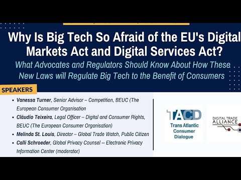 Webinar: Why Is Big Tech So Afraid of the EU&#039;s Digital Markets Act and Digital Services Act